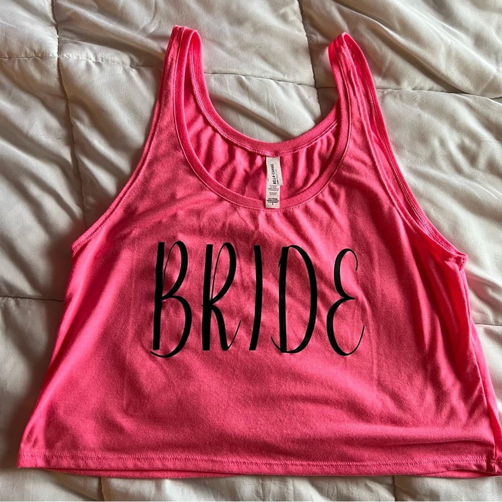 Bride cropped tank top